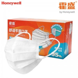 霍尼韦尔（Honeywell） 霍盛 HMSDM01 成人一次性平面口罩 （细菌过滤效率BFE 99.9% 、白色独立包装）