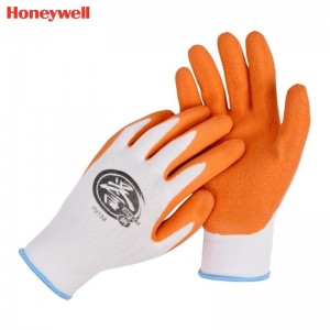 霍尼韦尔（Honeywell） YU138 誉系劳保手套 （13针白涤纶、掌浸乳胶起皱）