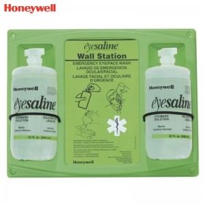 霍尼韦尔（Honeywell） 32-000462-0000 Eyesaline 瓶装洗眼液 (32盎司、双瓶洗眼液套装、带挂板)