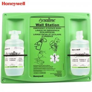 霍尼韦尔（Honeywell） 32-000465-0000 Eyesaline 瓶装洗眼液 (16盎司、双瓶洗眼液套装、带挂板)