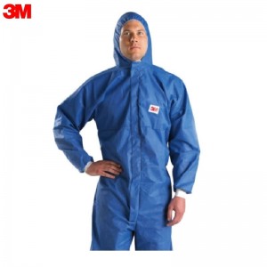 3M 4532+ 蓝色带帽连体防护服  （防化、喷漆、防尘）