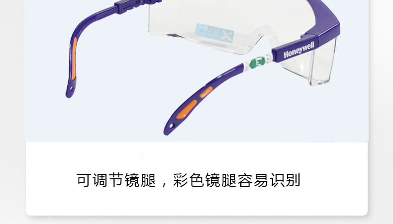 霍尼韦尔（Honeywell） 100200 S200A 蓝色镜架透明镜片防护眼罩 （加强防刮擦、防雾、防紫外线）
